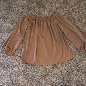 Tan flowy blouse